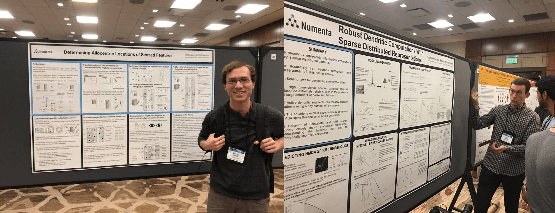 Numenta Cosyne 2018 - Marcus and Scott with Cosyne 2018 posters
